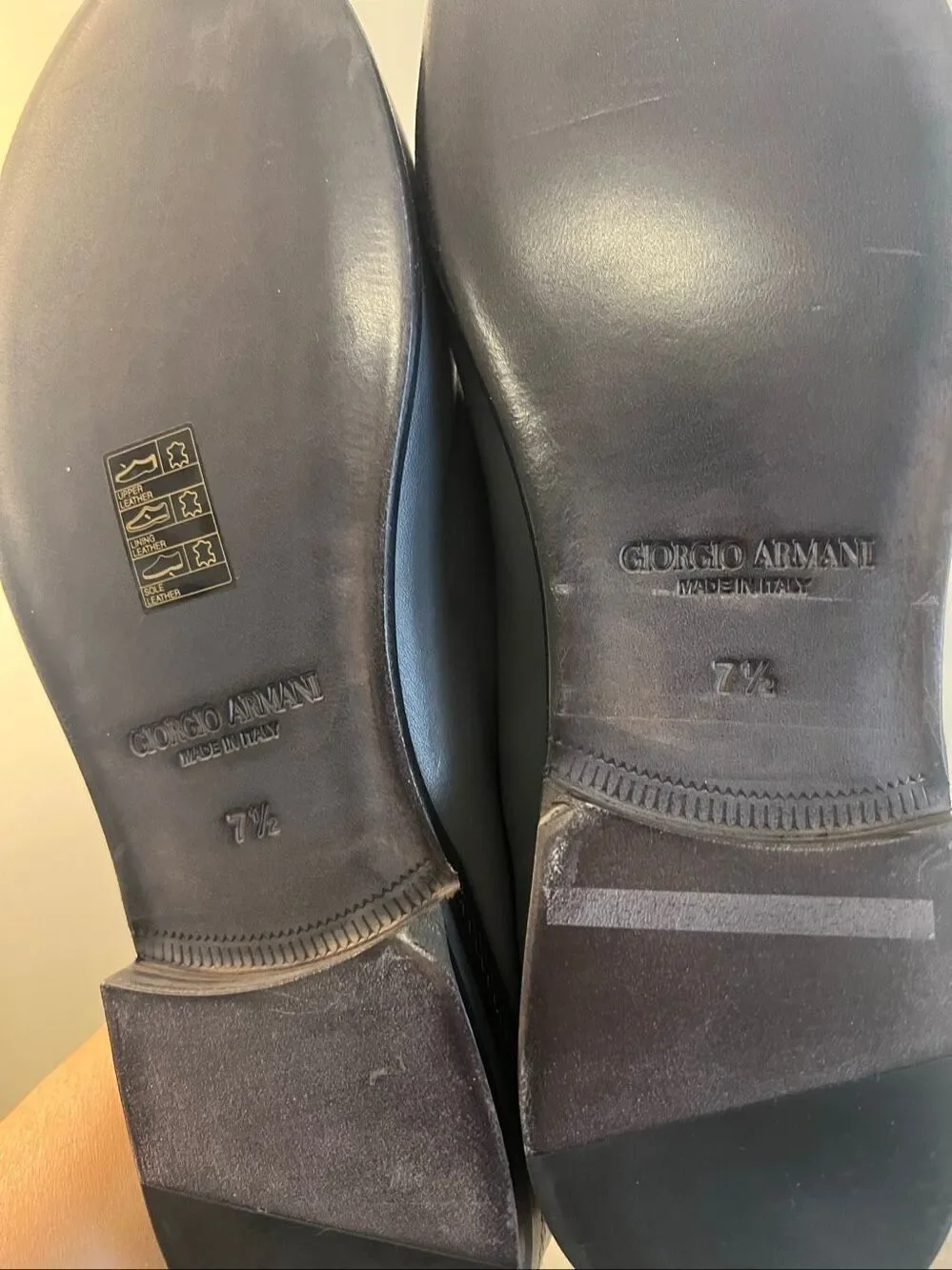 Giorgio Armani Leather Penny Loafers Size 8.5 - New